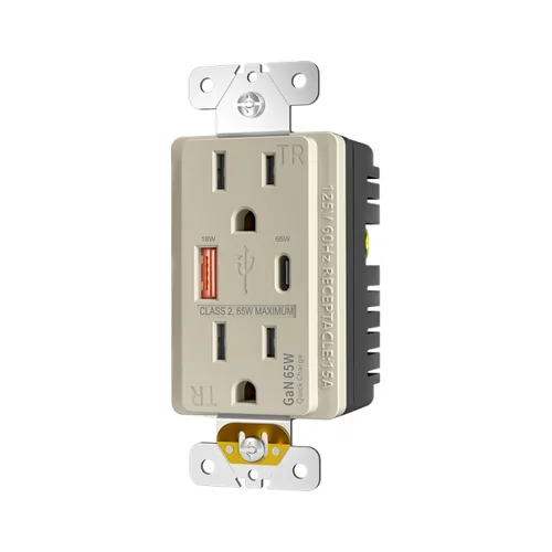 15A 65W PD USB-C + 18W QC USB-A