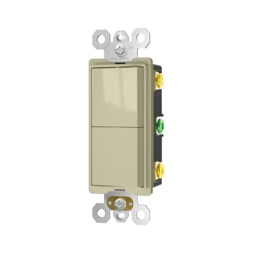 15A 120/277V Dual Rocker Combination Switch — another angle
