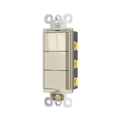 15A 120/277V Triple Rocker Combination Switch