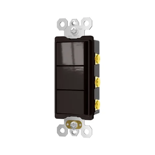 15A 120/277V Triple Rocker Combination Switch — another angle