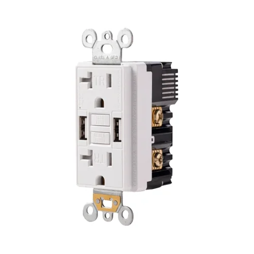 20A GFCI Outlet with Dual USB-A Ports